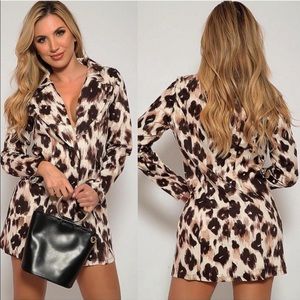 Leopard Long Jacket 🐆 Mini Dress Size S